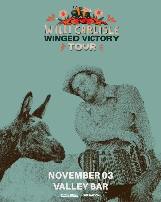 @willicarlisle brings his signature blend of traditionally rooted folk music to valley bar on monday, november 3rd!⁠
⁠
$20 adv, link in bio